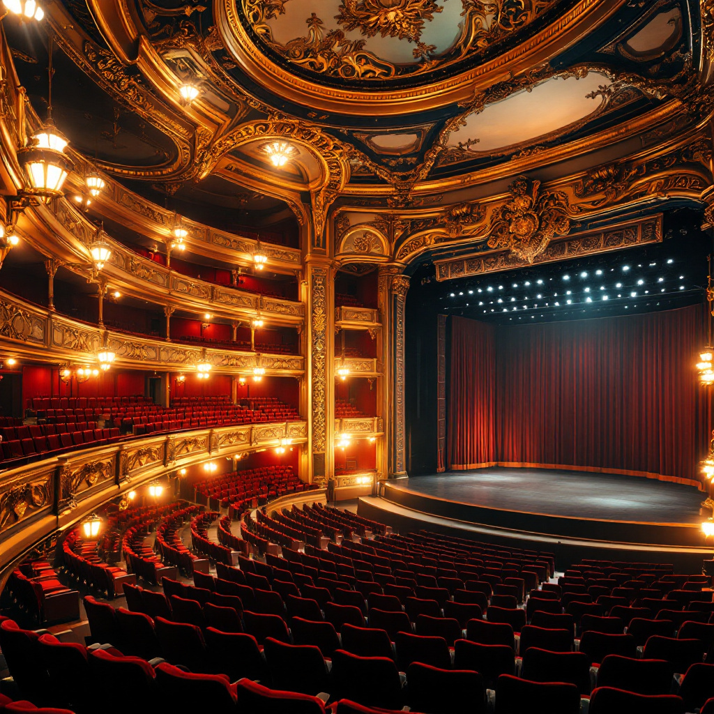 Unterschied Oper und Operette einfach erklärt in einem prachtvollen Theatersaal